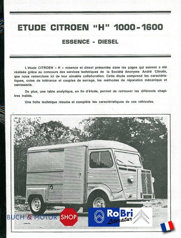 Citroën H Manual for reparations Diesel and gazoline
